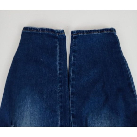 Elite Jeans Ripped Distressed Floral Patch Straight Leg Jeans Size 13/14 - Picture 5 of 8